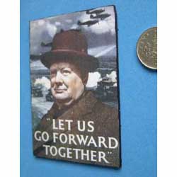 WW2 ....Churchill Poster....mounted on black card