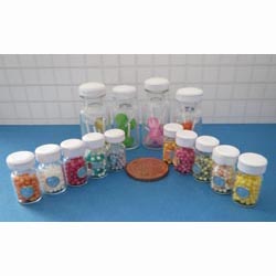 Miniature Sherbet pips sweets in glass jar dolls house sweet shop 112th handmade polymer clay