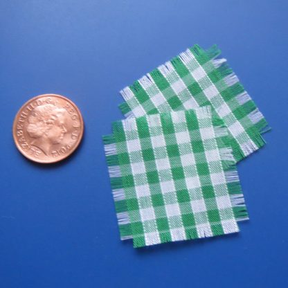 2 Green Gingham Table Napkins
