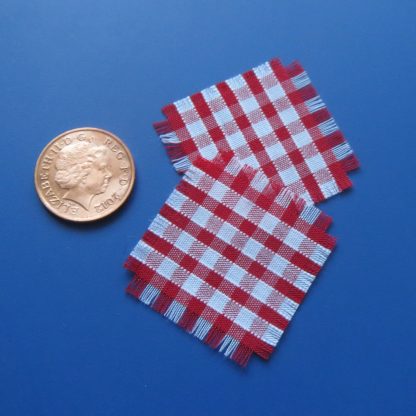 2 Red Gingham Table Napkins