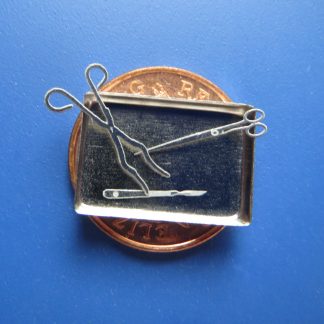 Lab. Scissors, Scalpel & Tongs on Tray