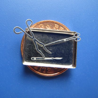 Lab. Scissors, Scalpel & Tongs on Tray