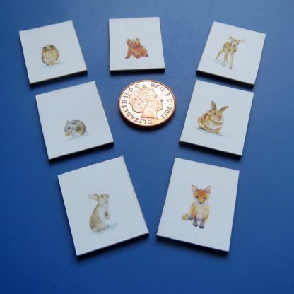 Woodland Creatures mounted on Black Board x7