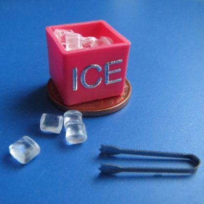 Pink Ice Box and Tongs