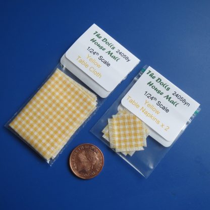1/24th Scale Yellow Table Napkins x 2