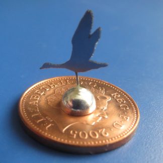 Flying Goose on Silver Base