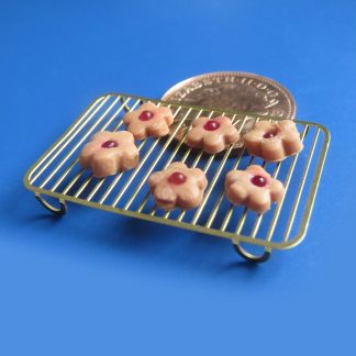 Cake Rack....Brass with Jam Biscuits