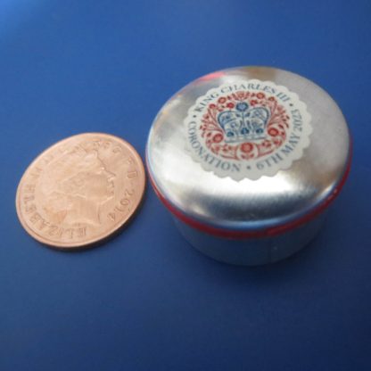 Charles III Biscuit Tin with Red Rim
