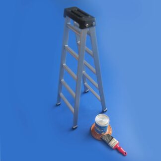 Grey Step Ladder with Paint and Brush